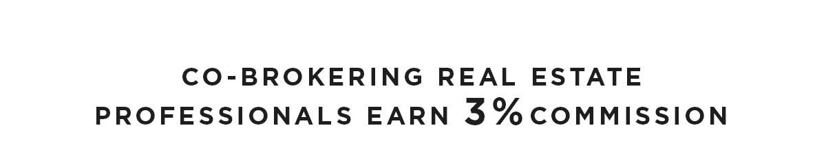 Co-brokering real estate professionals earn 3% commission
