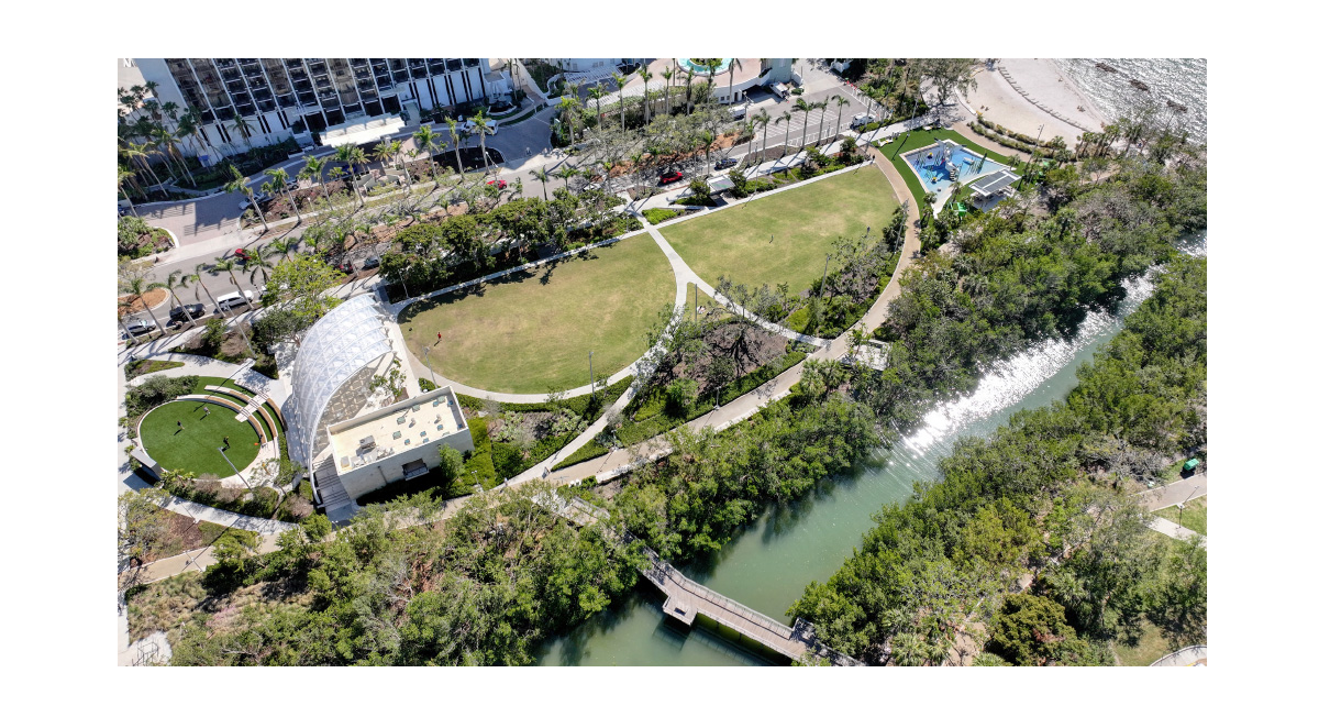 Aerial view of Bay Park