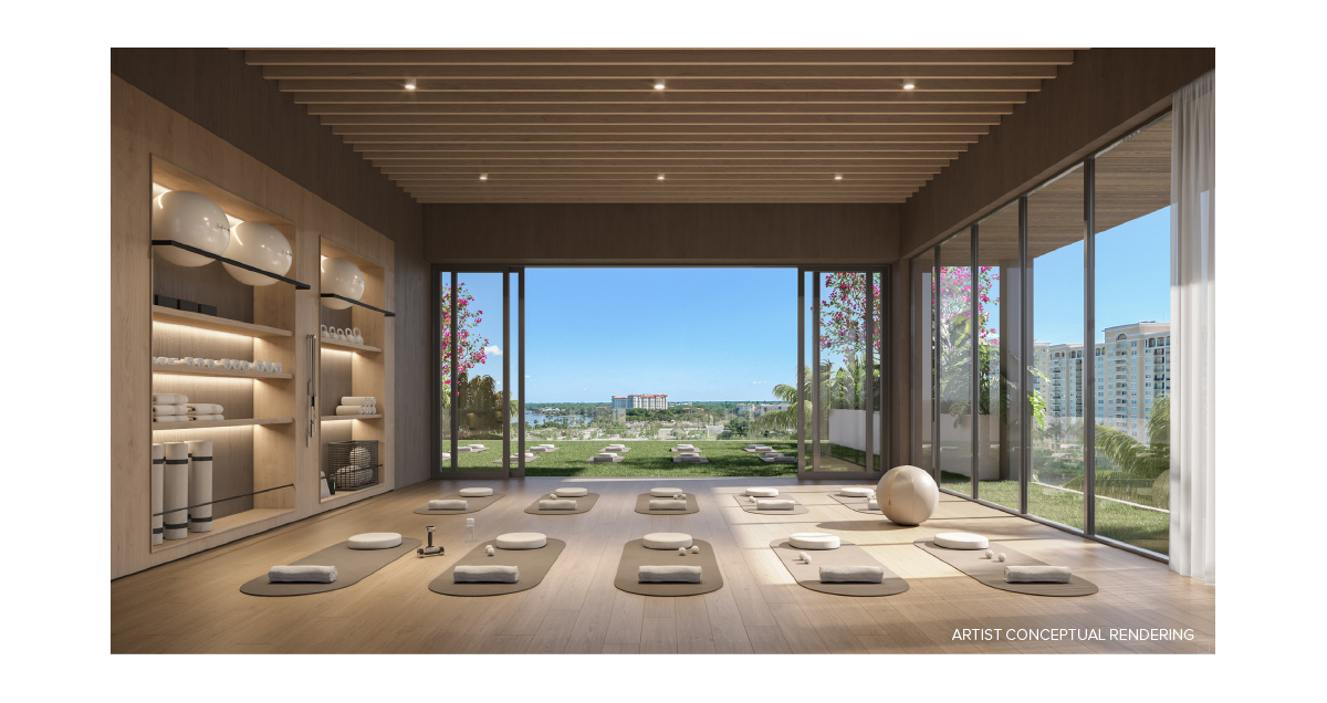 Yoga studio with view